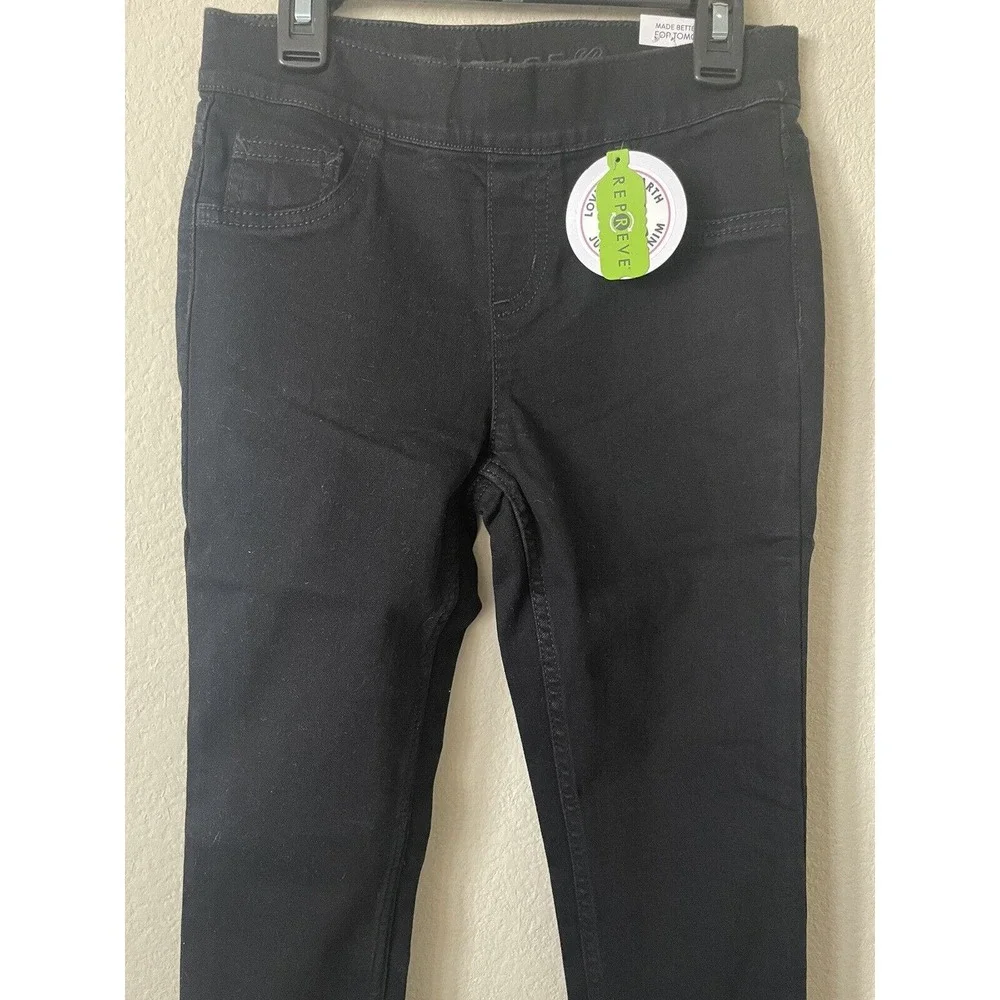 Justice Black Wash Stretchy Girls' Pull On Jean Leggings Jeggings Pants Size 10